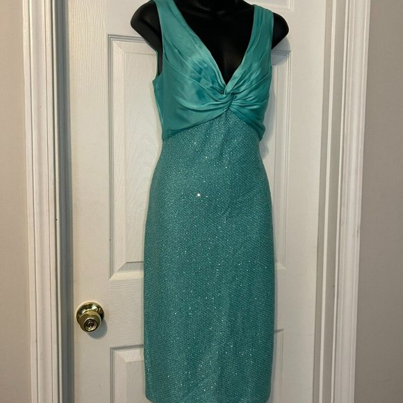 St John by Marie Gray Ultramarine Santana Knit Evening/Occasion Dress Sz 4 - Picture 3 of 8